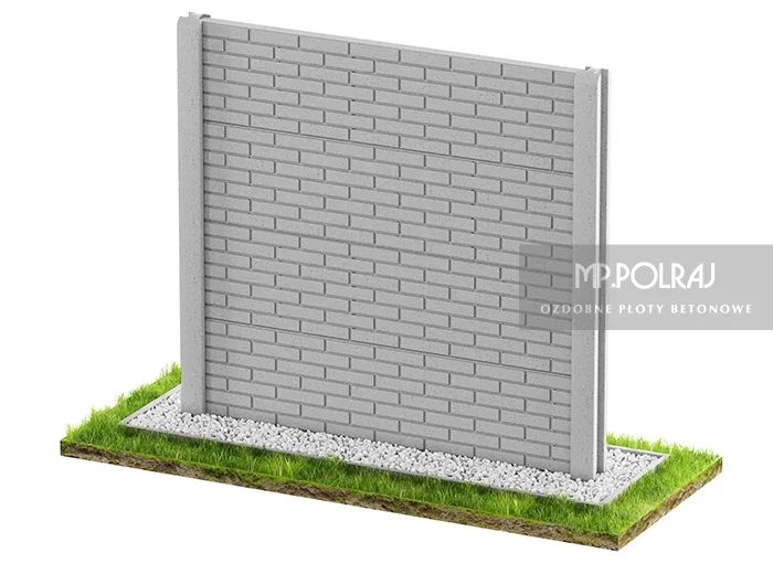 Cegła klinkier - Jednostronne płoty betonowe
