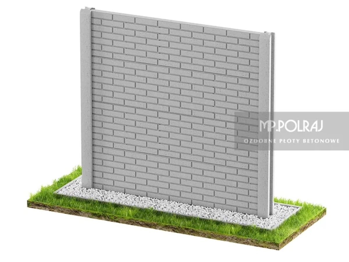 Cegła klinkier - Jednostronne płoty betonowe